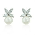 thumbnail image 1 of Precious Stars Silvertone Butterfly and Pearl Stud Earrings, 1 of 2