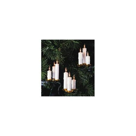 Set of 15 White Dripping Candle Clip-On Christmas Lights - Clear Lights