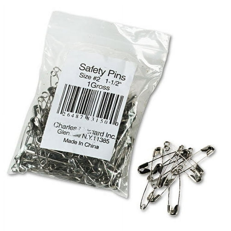 Safety Pins, Nickel-Plated, Steel, 2 Safety Pins, Nickel-Plated, Steel, 2