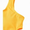 thumbnail image 5 of kpoplk Girls One Piece Swimsuits Cutout Ruffle Bathing Suit Quick Dry Beach Swimwear with Adjustable Strap 5-14 Years(Yellow,8-9 Y), 5 of 5
