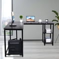 thumbnail image 4 of L Shaped Computer Desk with Storage Shelves Industrial Corner Desk Writing Study Table with Round Corner, Gaming Workstation with CPU Stand, 4 of 13