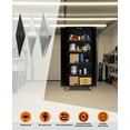 thumbnail image 3 of 72" H Metal Storage Cabinet with Wheels, Garage Storage Cabinet with Adjustable Shelves and Lockable Doors for Garage Home Office Utility Room, 3 of 7