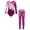 Hot Pink, variant on iiniim Kids Girls 2 Piece Gymnastics Outfits Shiny Long Sleeve Leotards with Athletic Leggings Set Dance Tracksuit