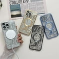 thumbnail image 5 of Magnetic Transparent Circuit Pattern Case for iPhone 14/13 /12/ Pro Max Compatible with Magsafe, Glass Full Lens Camera Protector Shockproof for Women Men (Silver,for iPhone 13), 5 of 9