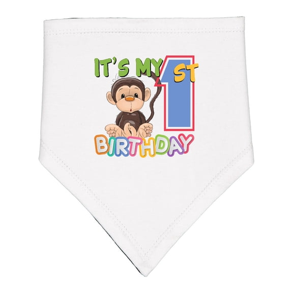 Inktastic Monkey First Birthday Baby Bandana Bib