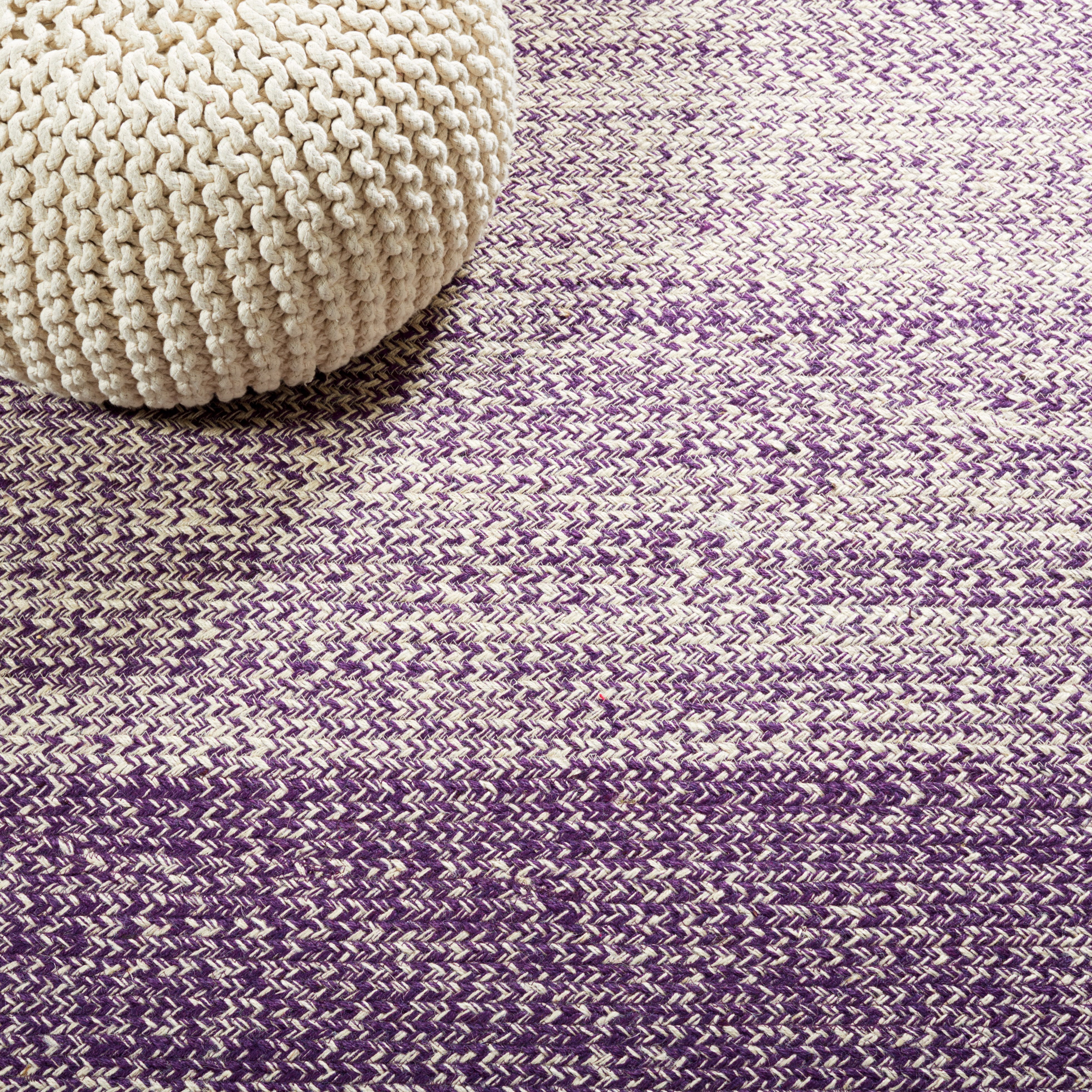 SAFAVIEH Natural Fiber Arda Gradient Area Rug, Natural/Purple, 6' x 6' Square