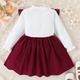 thumbnail image 4 of Sngxgn Girl's Puff Long Sleeve High Waist A Line Short Dress(Red,4), 4 of 7