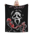 thumbnail image 2 of Ghost-Face Blanket Scary Movie Anti-Pilling Throw Blanket Plush Blanket Lightweight & Ultra-Soft, Warm & Comfy Flannel Fleece Blanket for Couch, Bed, Sofa, 60x80, 2 of 6