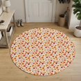 thumbnail image 3 of Small Round Rug 3Ft, Orange Pumpkins Thanksgiving Non-Slip Washable Circle Rugs Carpet, Maple Leaves Filling Fall Indoor Outdoor Rug Floor Mats Throw Runner for Bedroom Living Room Bathroom, 3 of 8