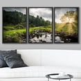 thumbnail image 2 of wall26 Framed Canvas Print Wall Art Set Sunlight Storm Cloud Forest Tree Pond Nature Wilderness Photography Realism Rustic Landscape Colorful for Living Room, Bedroom, Office - 24"x36"x3 Bl, 2 of 5