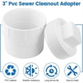 thumbnail image 3 of 3inch PVC Sewer Cleanout Adapter with Plug Pipe Fitting, PVC DWV Flush Sewer Cleanout Cap for Outdoor Garden, RVs Sewer, 3 of 8