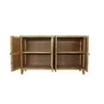 thumbnail image 6 of AENKYO 59" Vintage Accent Cabinet with Carved Doors, Adjustable Shelves, Entryway Sideboard Buffet Cabinet, Natural Finish, 6 of 9