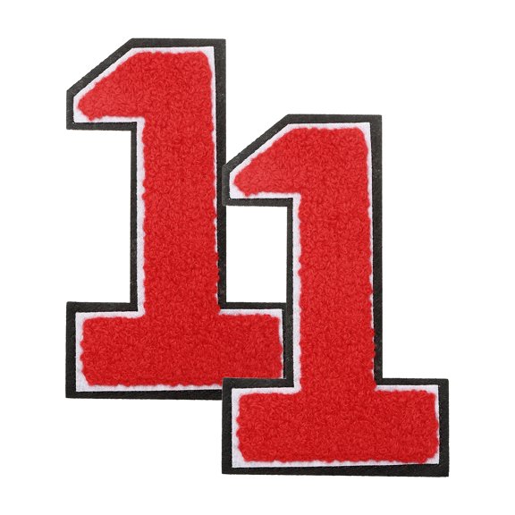 Uxcell 2 Pcs 4.7" Red Number 1 Chenille Iron on Number Patches, Terry Cloth Patch