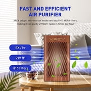 Air Purifiers For Bedroom H13 True Hepa Filter High-end Wooden Air Purifiers For All Home Scenes Large Room | 1000 Sq. Ft. Coverage 3-Level Fan Speeds Ultra-Quiet Removes 99.9% Of Particles, Walnut