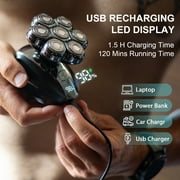 Nogroa Head Shavers for Bald Men, 7D Electric Razor, Cordless Rechargeable Wet/Dry IPX7 Waterproof Hair Beard Trimmer with Rotary Blades & Brush, LED Display, Grooming Shaving Kit Gift for Men