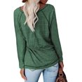 thumbnail image 3 of Chemises à Manches Longues pour Femmes Col Ras du Cou Raglan Casual Tunique en Coton en Vrac T-Shirt d'Automne, 3 of 4