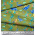 thumbnail image 3 of Soimoi Green polyester Crepe Fabric Balloon & Dinosaur Kids Print Sewing Fabric Yard 52 Inch Wide, 3 of 3