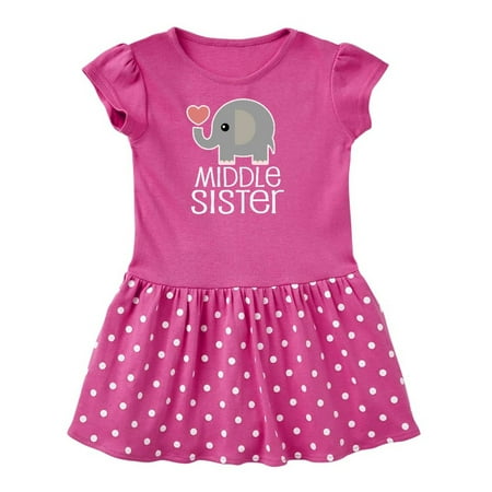 

Inktastic Middle Sister Outfit Gift Toddler Girl Dress