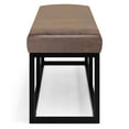 thumbnail image 3 of Simpli Home Reynolds 44 inch Wide Contemporary Rectangle Bench in Distressed Chestnut Brown Faux Leather, 3 of 6