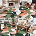 thumbnail image 6 of Green Orange 5x7 Area Rugs for Living Room, Nordic Retro Medieval Geometric Abstract Non Slip Floor Mat Washable Low-Profile Indoor Carpet for Bedroom, Dining Room, Bathroom, 6 of 9