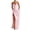 Blush Pink, variant on Women's Slit Crisscross Back Maxi Cami Dress with Lace Up Detail 92% Polyester 8% Elastane Lightweight Evening Wear