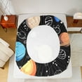 thumbnail image 5 of Manfei Galaxy Planet Twin Sheet Sets,Constellation Pattern Twin Fitted Sheet,Modern Aesthetic Art Flat Sheet For Kids,Breathable Home Decor,3-Piece, 5 of 7