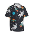 thumbnail image 2 of Balery Space Print Men's Hawaiian Shirts Short Sleeve Beach Shirt Relaxed Fit Vacation Button Down Shirts-3X-Large, 2 of 9