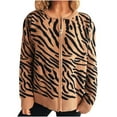 thumbnail image 2 of Weiqiqre Women's Sweaters Striped Cardigan Open Front Color Block Button Down Knit Sweater Fall Cropped Coat, 2 of 5