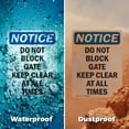 thumbnail image 6 of (2 Pack) Do Not Block Gate Keep Clear At OSHA Notice Sign 10 Inch X 14 Inch Indoor / Outdoor Rust-Free Aluminum Metal Signs for Workplace, Workshop, and Construction Site, Made in the, 6 of 8