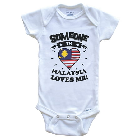 

Someone In Malaysia Loves Me Malaysian Flag Heart Baby Bodysuit