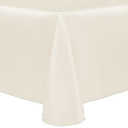 

Ultimate Textile (3 Pack) Reversible Shantung Satin - Majestic 60 x 120-Inch Oval Tablecloth - for Home Dining Tables Ivory Cream