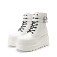 thumbnail image 2 of Botas de Plataforma y Combate DREAM PAIRS para Mujer Blancas Talla US10, 2 of 7