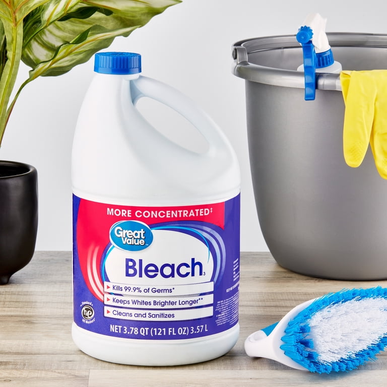 Great Value Bleach, 121 fl oz, disinfects and sanitizes household