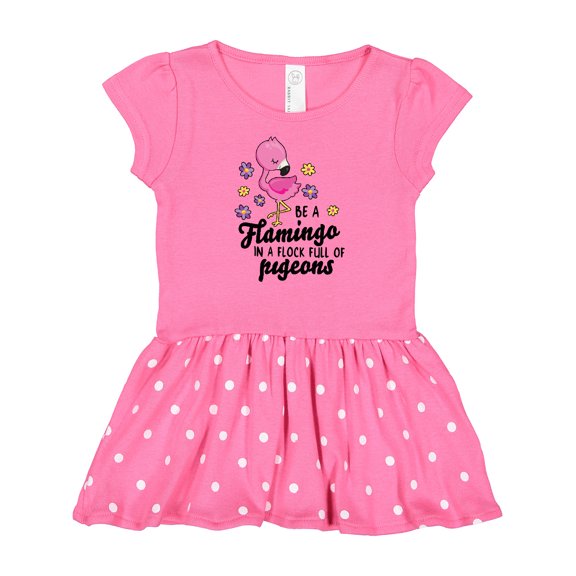 Inktastic Be a Flamingo in a Flock of Pigeons with Flowers Gift Baby Girl Dress