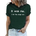 thumbnail image 4 of Raeneomay Casual Tops Oversized T Shirts Women's Funny Letter Printed Pattern Casual Fashion Soild Color Short Sleeve Tops Blouse, 4 of 6