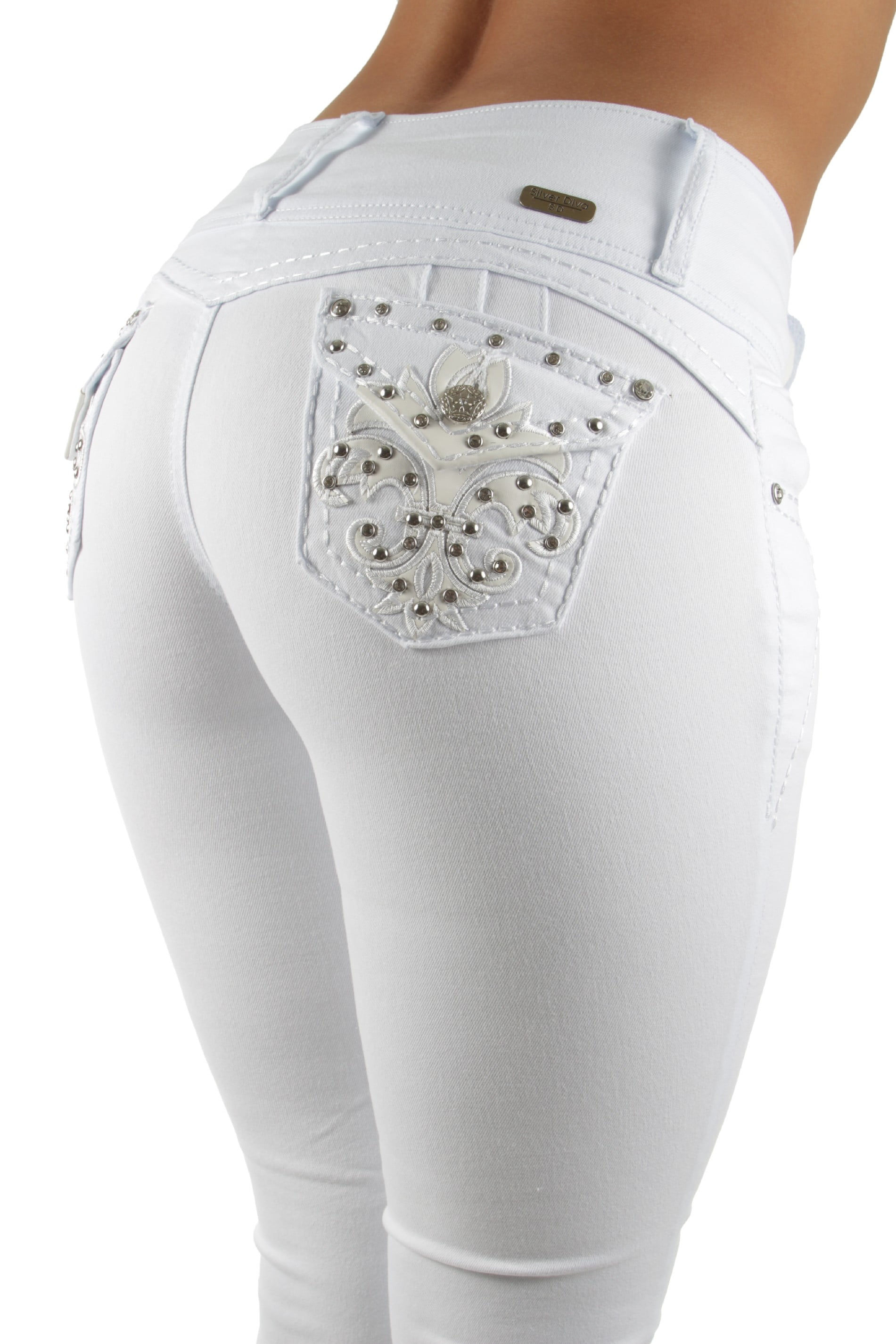 Colombian Design Butt Lift Push Up Mid Waist Straight Leg Jeans (CYL4567)