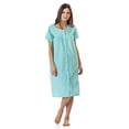 thumbnail image 2 of Casual Nights Robe de Maison Brodée à Oeillets à Manches Courtes pour Femme - Vert - 3X-Grand, 2 of 10