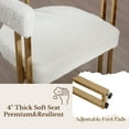 thumbnail image 3 of Dayalane Modern Dining Chairs Set of 2, Sherpa Upholstered Barrel Accent Chairs with Gold Metal Legs for Dining Room, Living Room, Restaurant, Home Bar, Bistro,White, 3 of 7