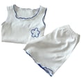 thumbnail image 1 of Économies d'Automne! HVOBTTY Ensemble Décontracté 2 Pcs Sans Manches pour Tout-Petits, Ensemble Confortable 2 Pcs Col Rond Sans Manches Taille Élastique Bleu, 2 Ans, 1 of 2
