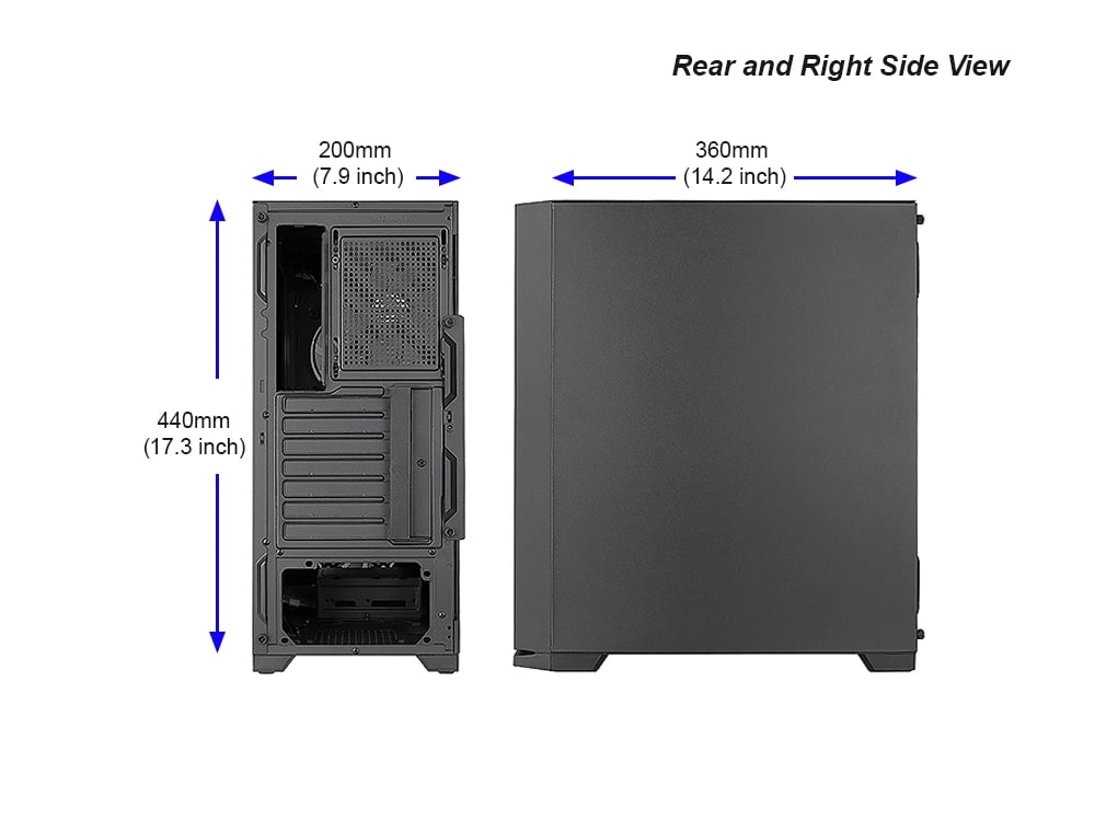 Bluegears b-Knights RGB Gaming Case include 6 x RGB 120mm Fans, Front Mesh Cover, and Side Tempered Glass for Extreme Cooling and Lighting Display specially designed for Fearsome Gamers