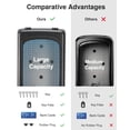 thumbnail image 2 of Caja de seguridad con llave Puroma, grande, reiniciable, color gris, 2 of 8