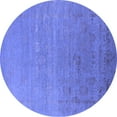 thumbnail image 1 of Ahgly Company Machine Washable Indoor Round Oriental Blue Industrial Area Rugs, 8' Round, 1 of 4