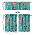 thumbnail image 6 of Kitchen Curtains 36 Inch Short - 3 Panel Set, Nautical Anchor Lighthouse Coastal Design, Rod Pocket Window Curtain for Beach House, Marine Ocean Wave Pattern, Easy Wash, 6 of 6