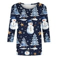 thumbnail image 4 of Luxalzxs Women Plus Size Merry Christmas Shirt Oversized Xmas 3/4 Sleeve Casual Crewneck Holiday Blouse Tee Shirts, 4 of 5