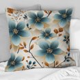 thumbnail image 2 of Designart "Marvelous Teal Blooms in Vintage Romance" Floral Printed Throw Pillow, 2 of 5