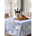 thumbnail image 6 of Easter Bunny Table Cloth, Waterproof Tablecloth for Rectangle Tables, Spring Purple Flower Rustic Rabbit Blue Reusable Washable Fabric Table Cover for Restaurant Kitchen Dining Tables 60"x102", 6 of 9