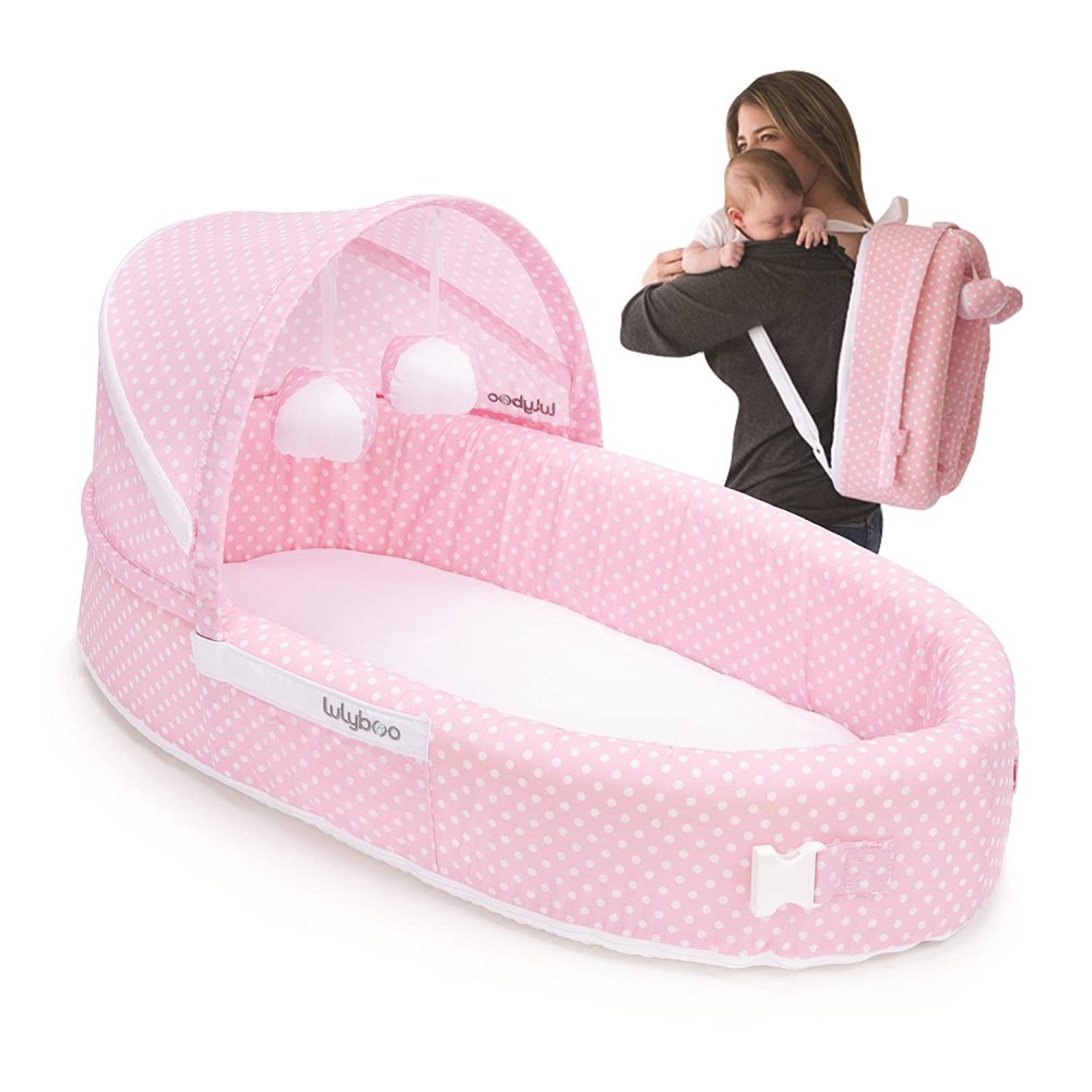 Lulyboo ToGo Infant Portable Travel Bed Baby Lounger Backpack
