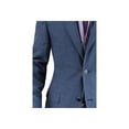 thumbnail image 4 of DTI BB Signature Men's Two Button Linen Blazer Modern Fit Jacket Blue Check, 4 of 5
