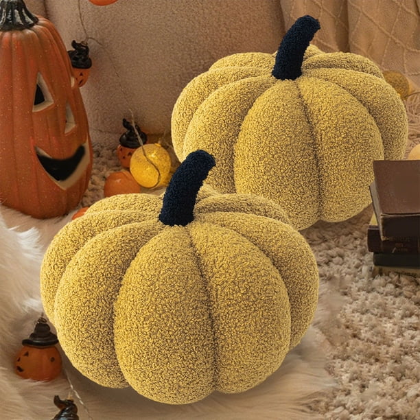 Peluche de calabaza de viento, juguete de lana de cordero, cojín de almohada, muñeca, decoración de Halloween, almohada de calabaza, peluches, almohada de calabaza