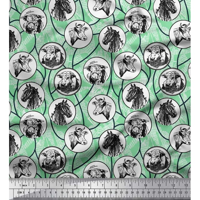 Soimoi Rayon Fabric Rocket,Planet & Astronaut Animal Print Sewing Fabric Yard 42 Inch Wide